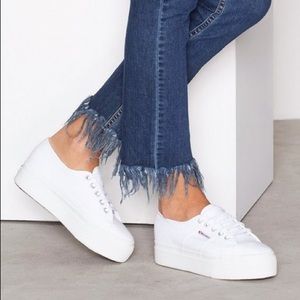 Superga 2790 Platform Sneakers (White)